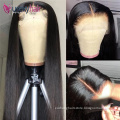 Custom glueless transparent swiss lace wig for black womenpre-plucked 13*6 virgin wigs human hair lace front brazilian